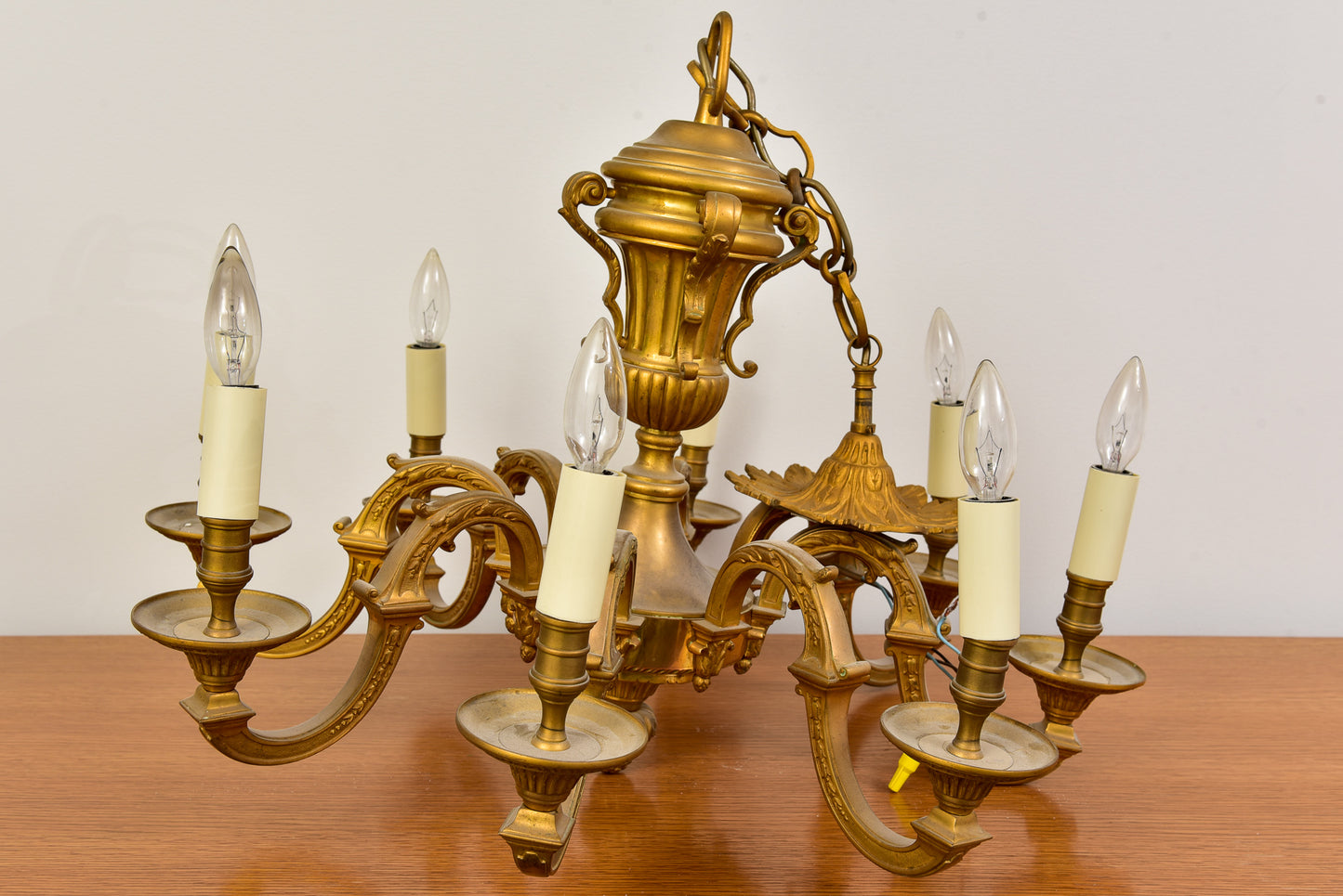 Antique French Gilt Bronze Louis XV Eight Arm Chandelier