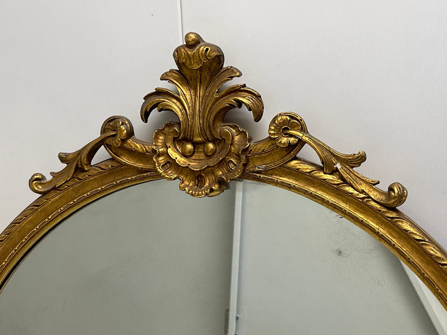 Vintage Carved Round Gold Wall Mirror