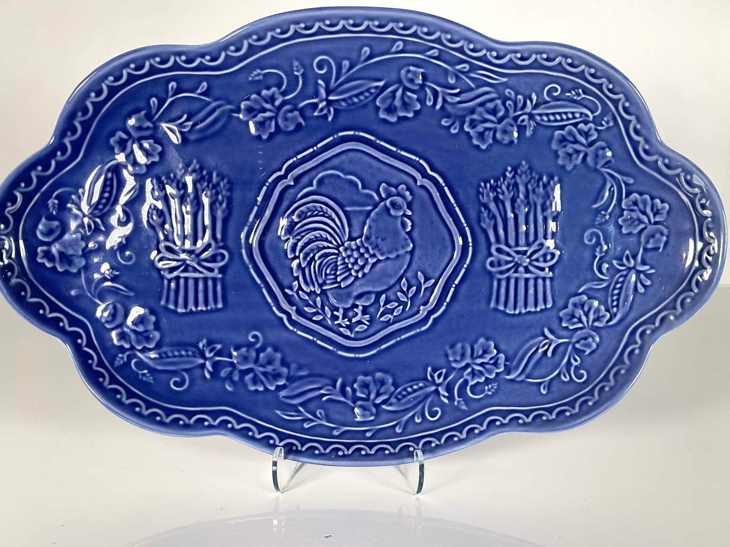 Blue Ceramic Platter “Le Jardin” By Suzanne Nicoll