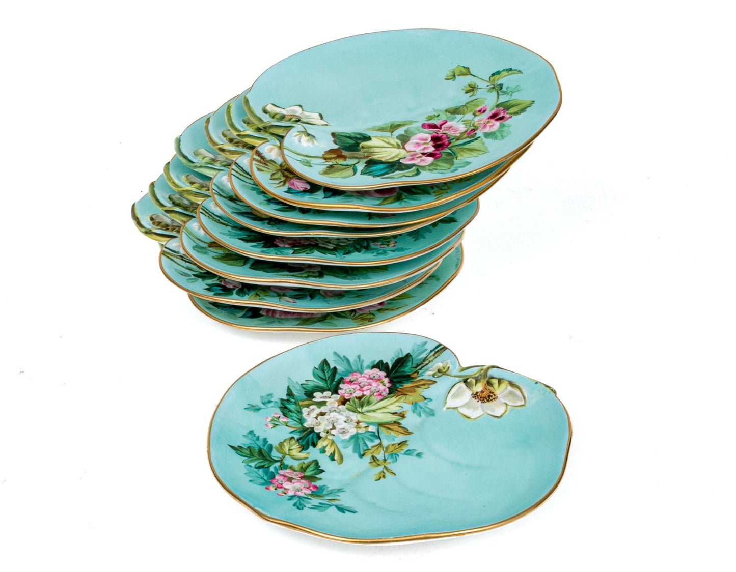 Decorative Heart Shaped Plates, Set of Nine
