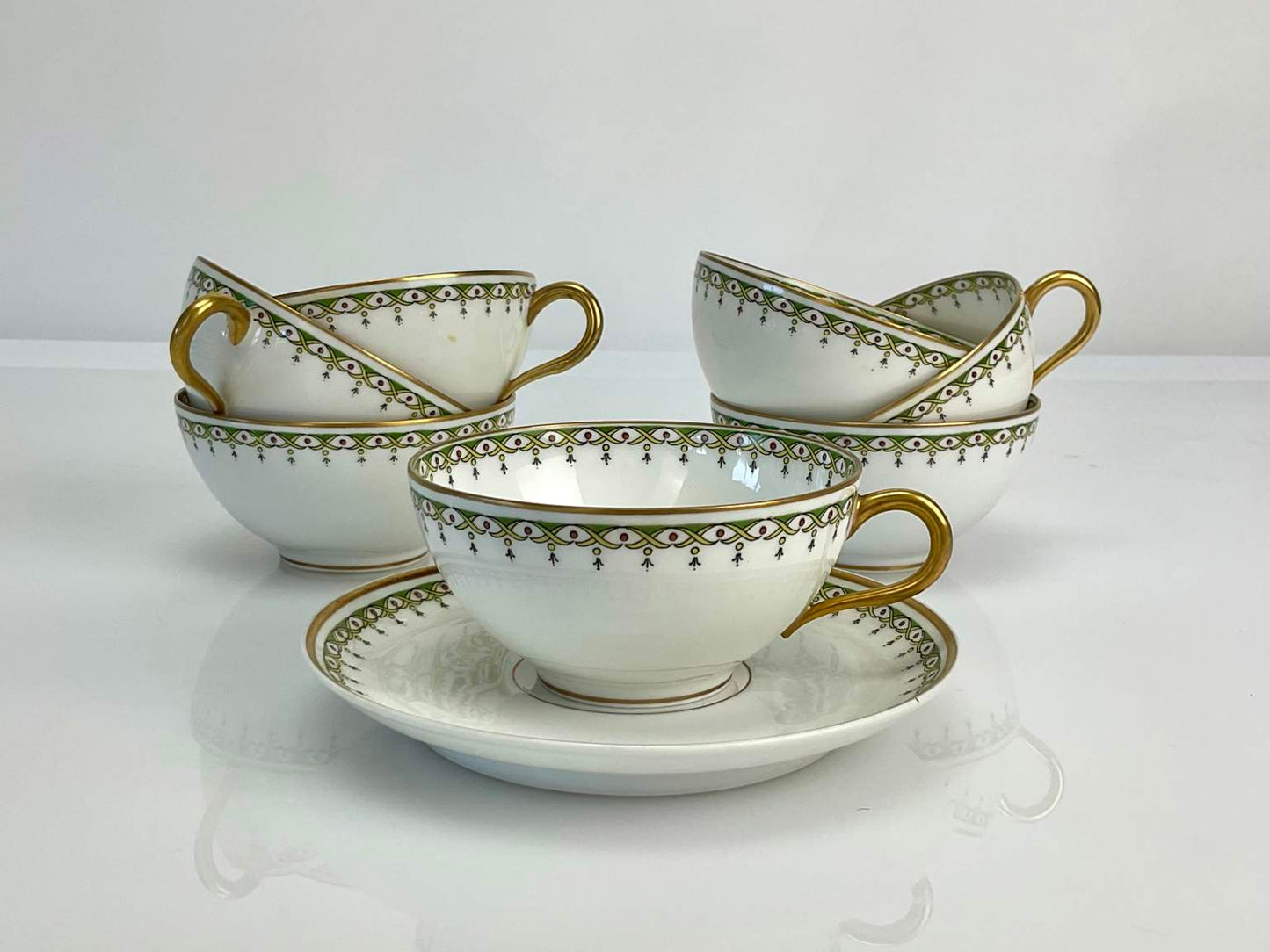 Vintage Old Abbey Limoges Cups & Saucers - 18 Pieces