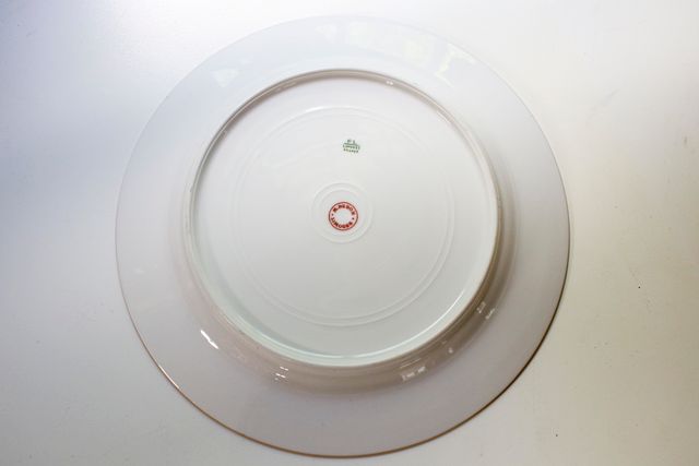 Limoges Set Of 12 Gold & White Dinner Plates