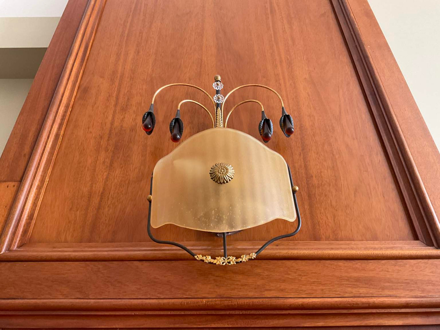 Exquisite Rare Pair of Venetian Glass and Amber Sconces (1 of 2)