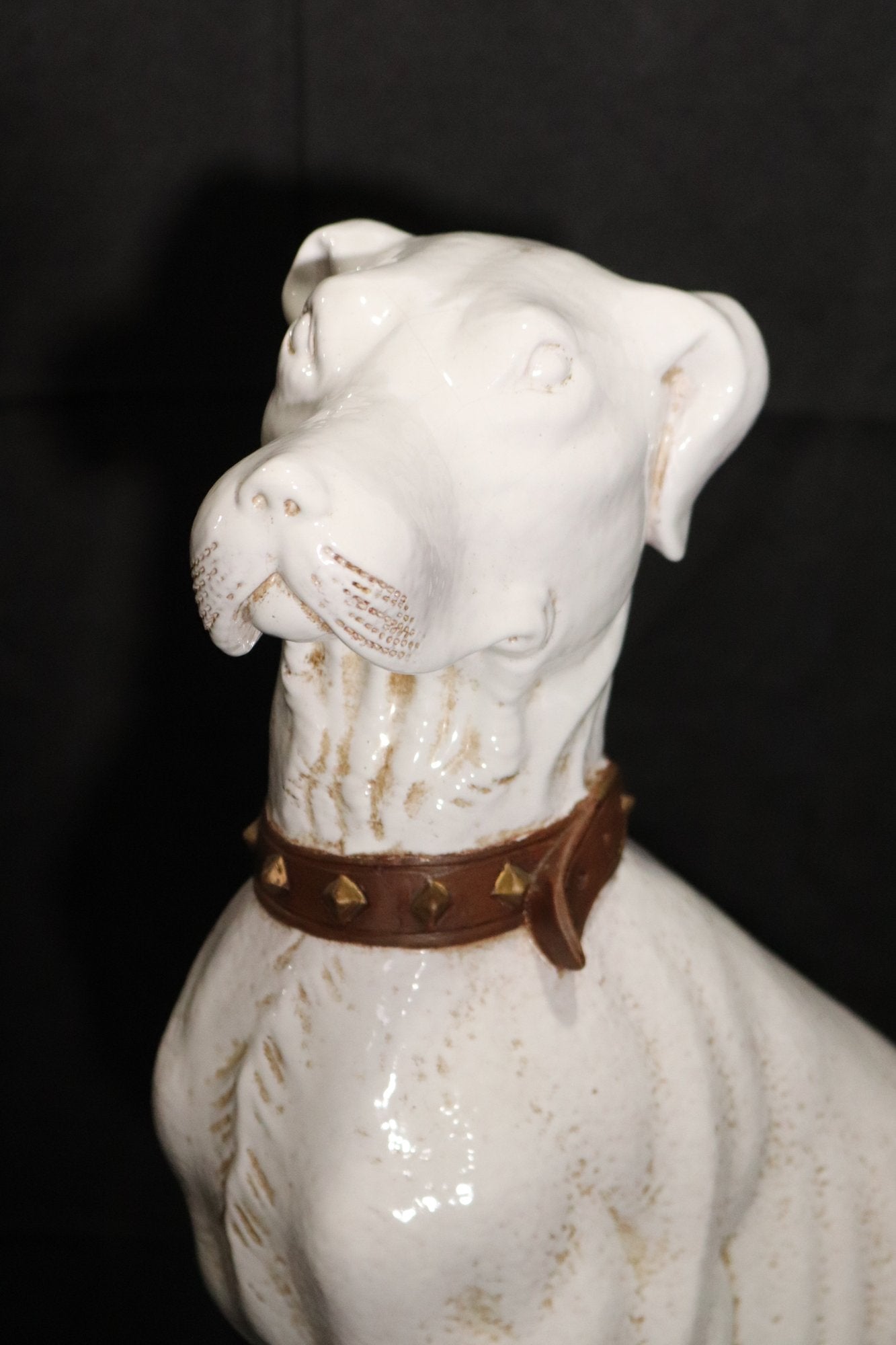 Vintage Mid Century Greyhound Ceramic Statue Made In Italy