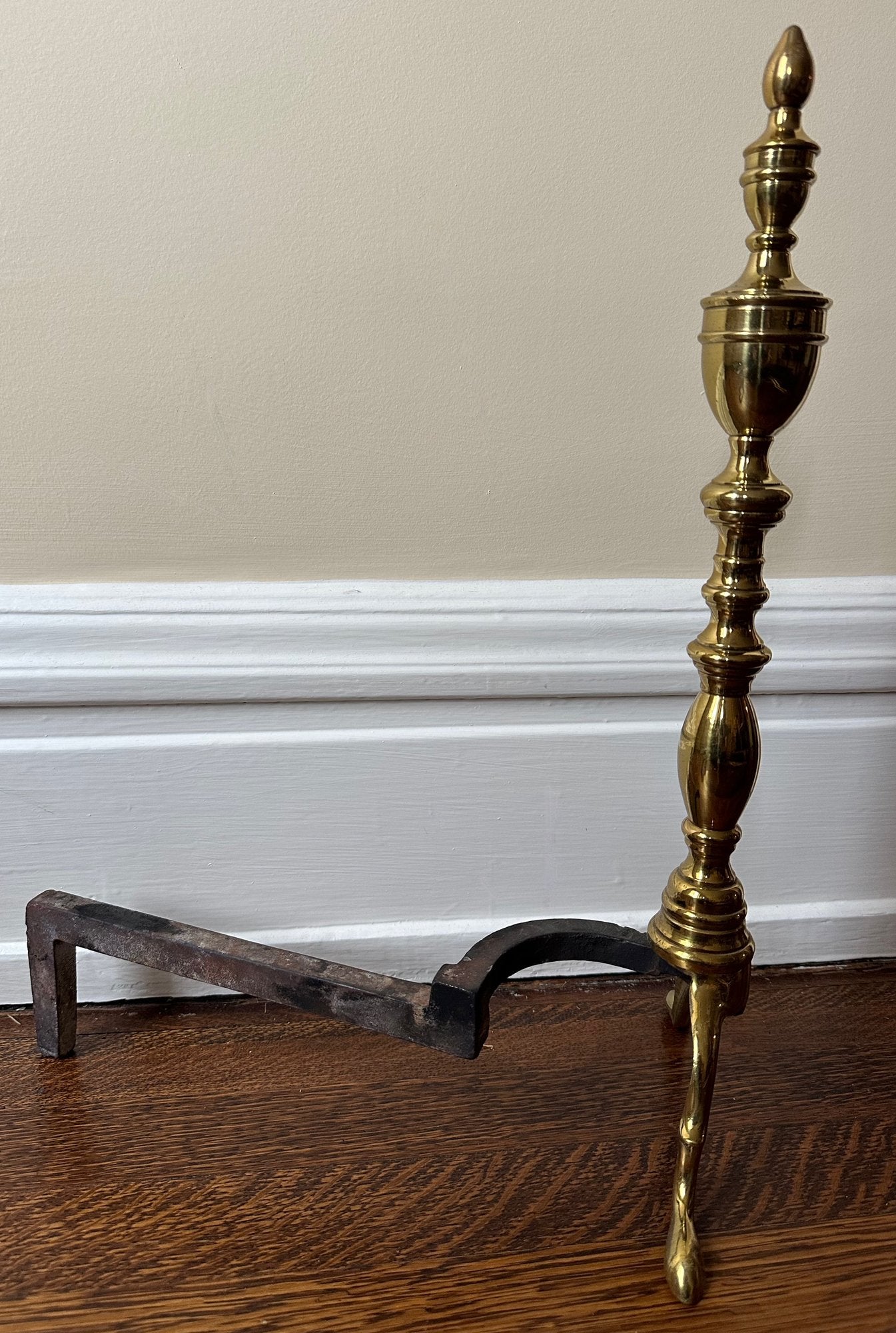Pair Brass Fireplace Andirons