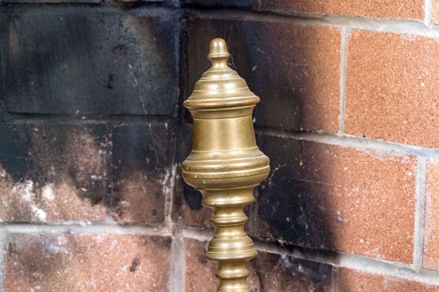 Pair Of Antique Brass And Iron Andirons