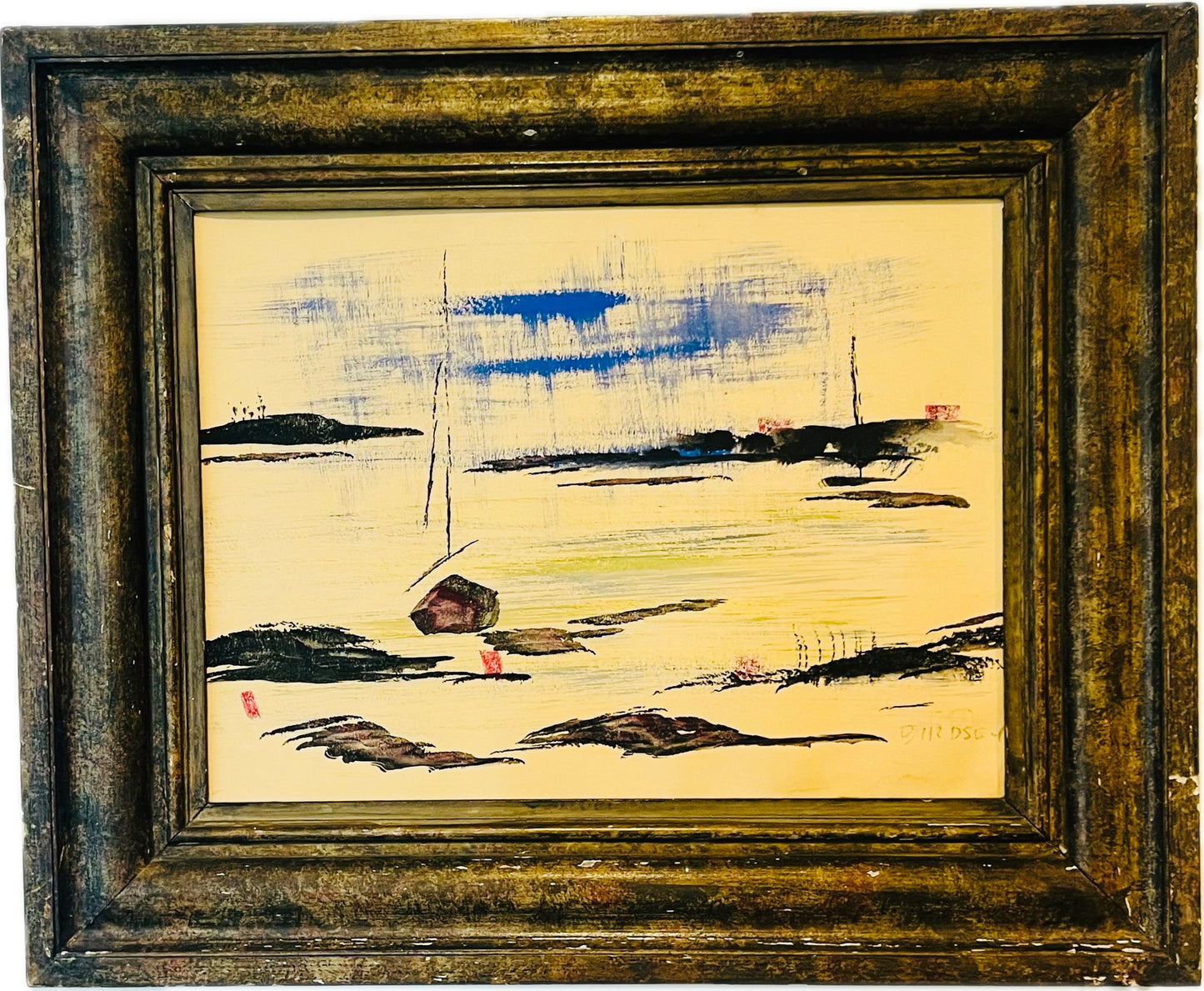 Alfred Birdsey Watercolor In Antique Frame,Original- Signed "Birdsey"