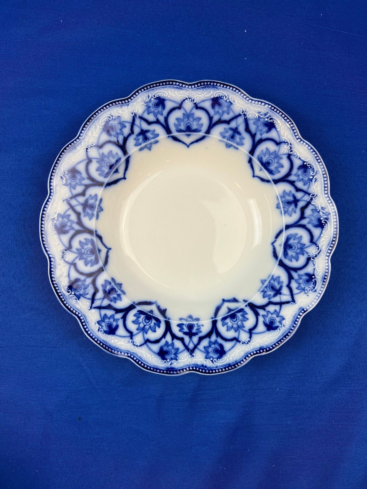 Antique Grindley Haddon Flow Blue Rimmed Bowl - Signed On Base