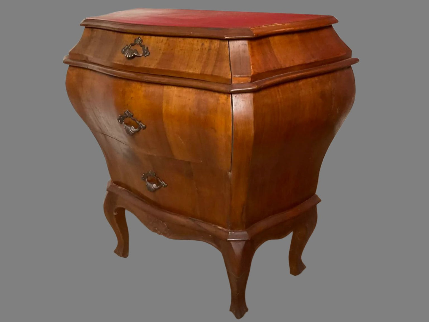 Magnificent Vintage Louis XV Style Bombe Chest Nightstand