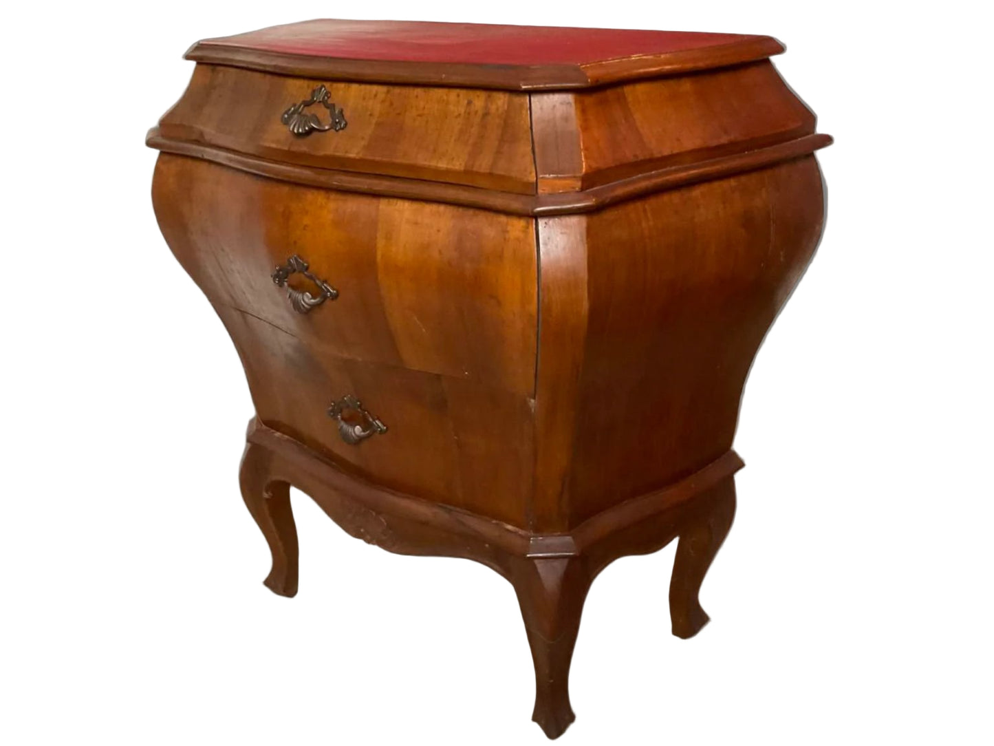 Magnificent Vintage Louis XV Style Bombe Chest Nightstand