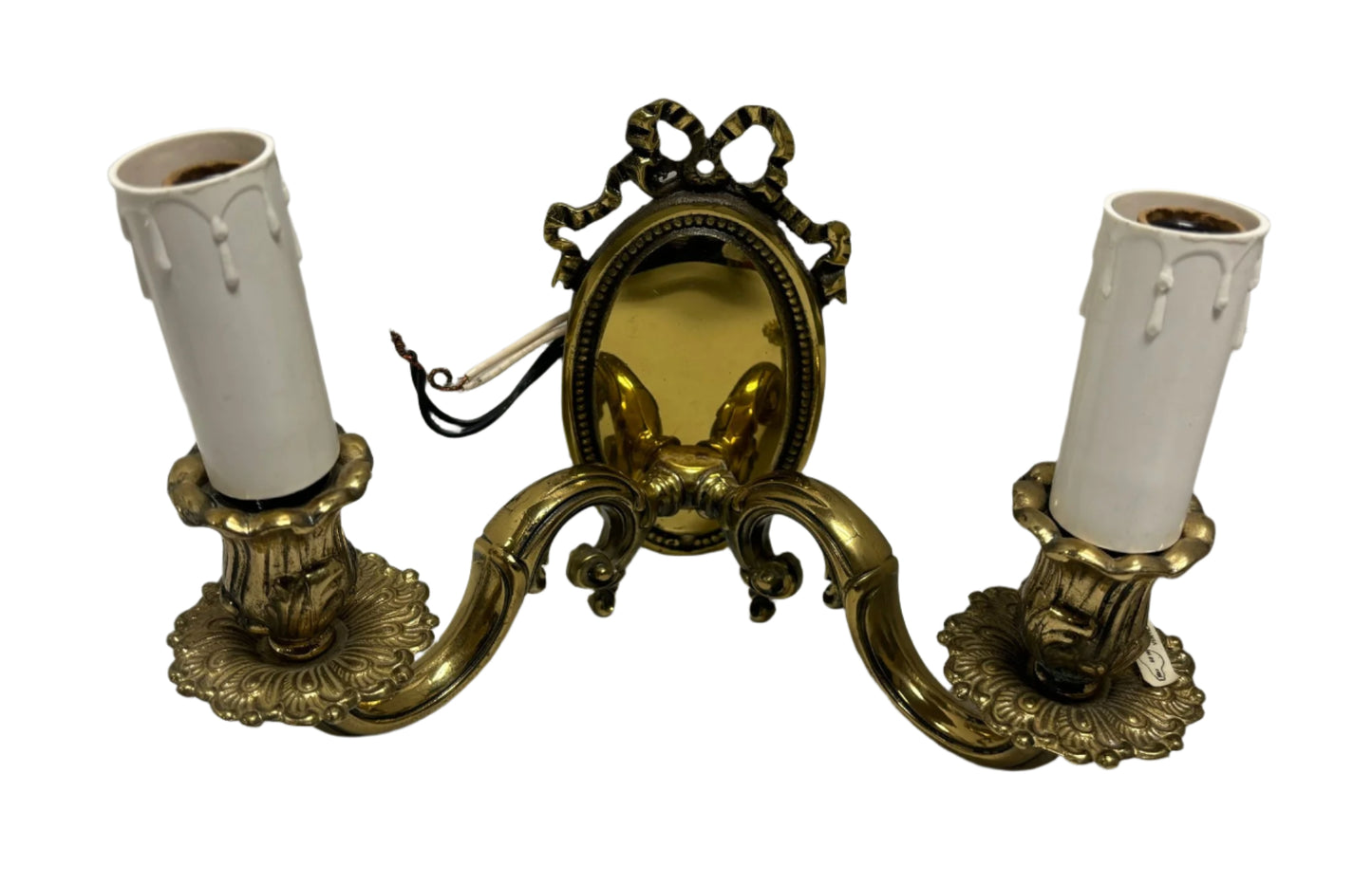 Vintage Pair Of Lovely Bronze Wall Sconces (2/3)