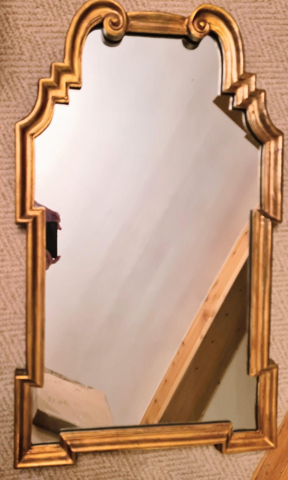 Vintage Mid Century Giltwood La Barge Attributed Scrolled Mirror