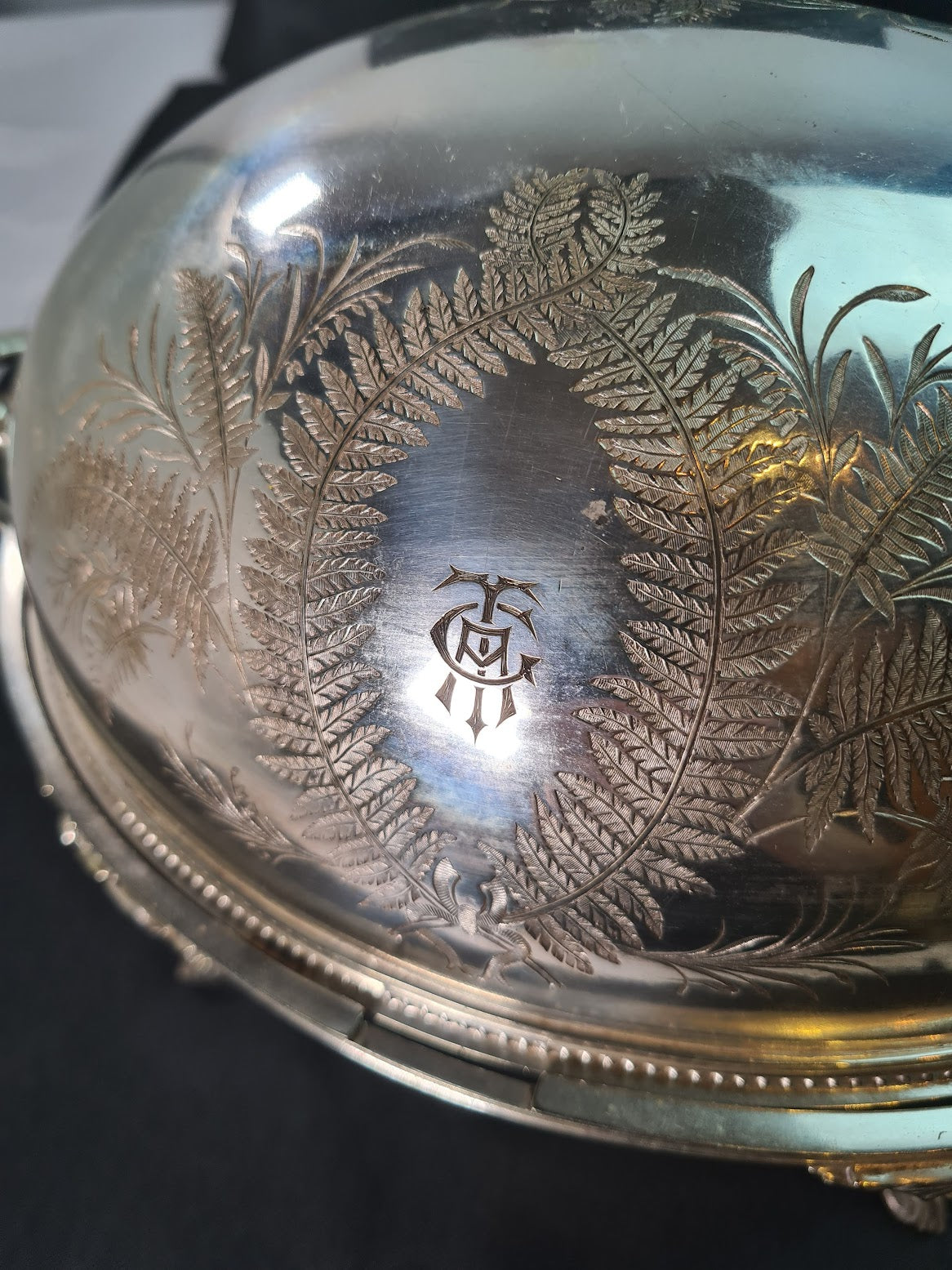 Elegant Silver Plated Revolving Dome Tureen Server, mid 1800