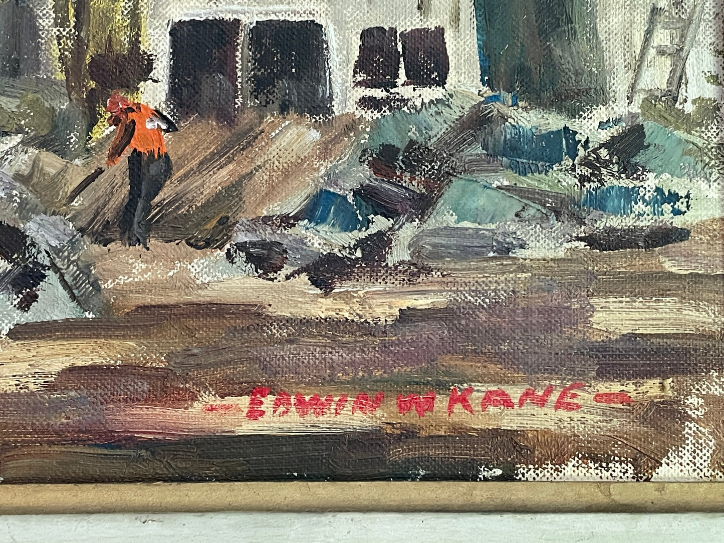 EDWIN KANE, American 29th C, Signed, oil on board