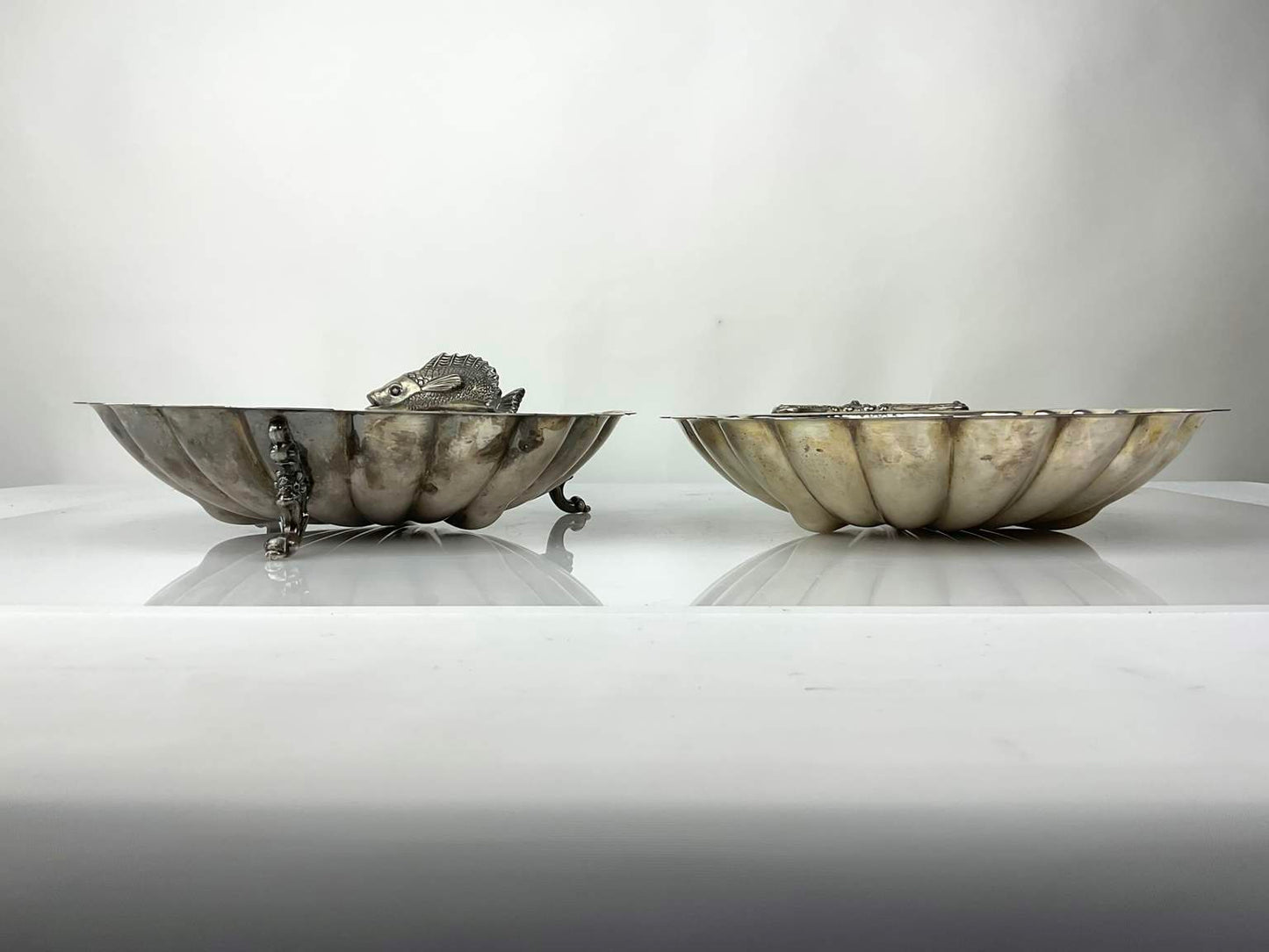 Vintage Clam Shaped Silver Plated Serving Dishes