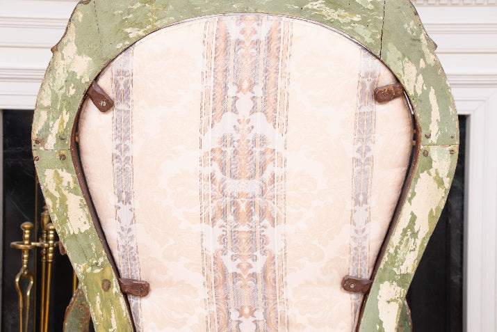 Authentic 18th Century Venetian Carved Wood And Gesso Hall Chair