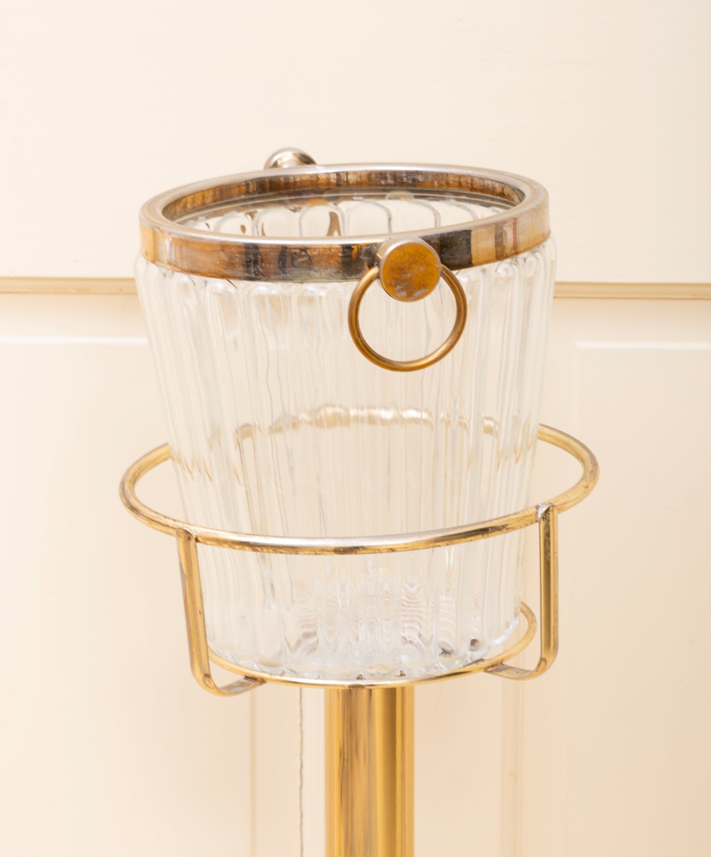 Brass And Crystal Ice Bucket