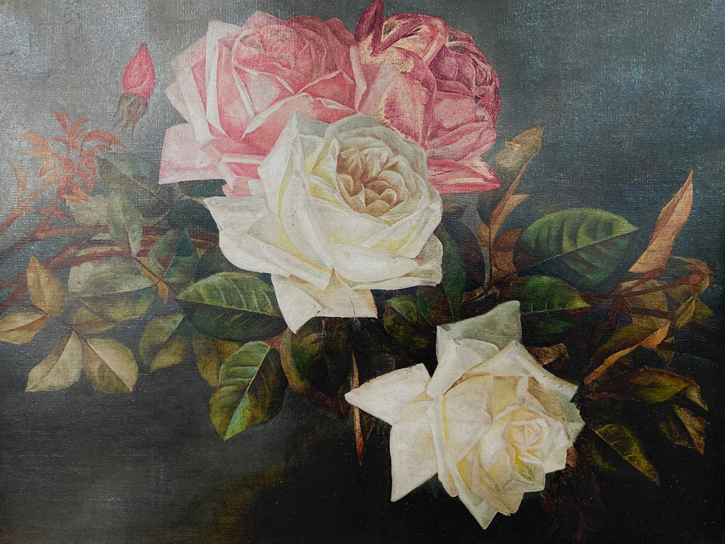 Beautiful Rose Still Life, 19th Century, Oil on Canvas