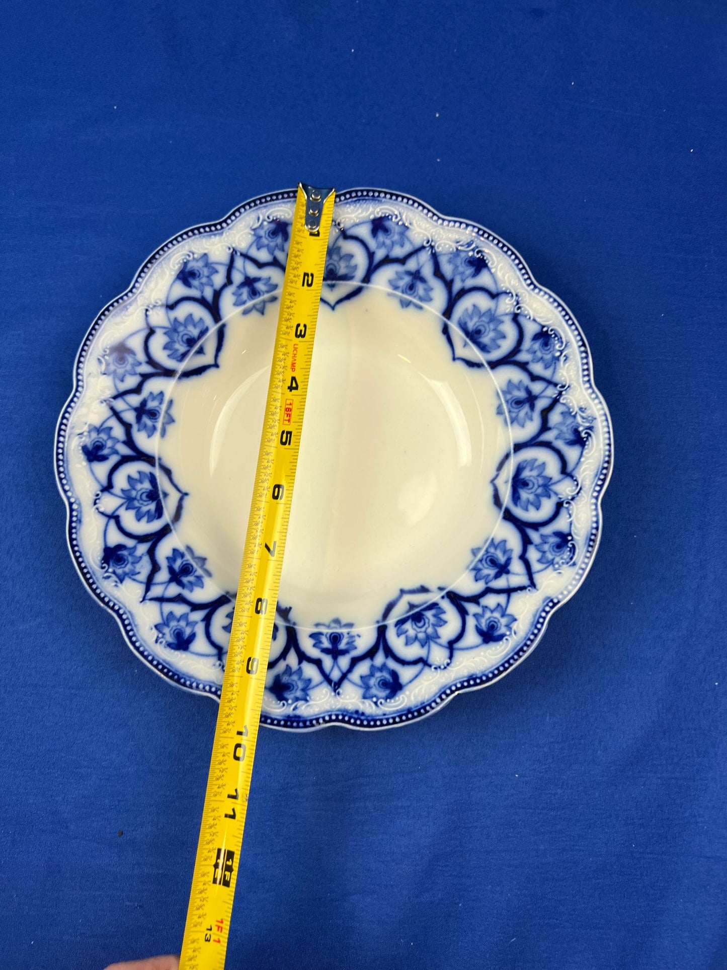 Antique Grindley Haddon Flow Blue Rimmed Bowl - Signed On Base