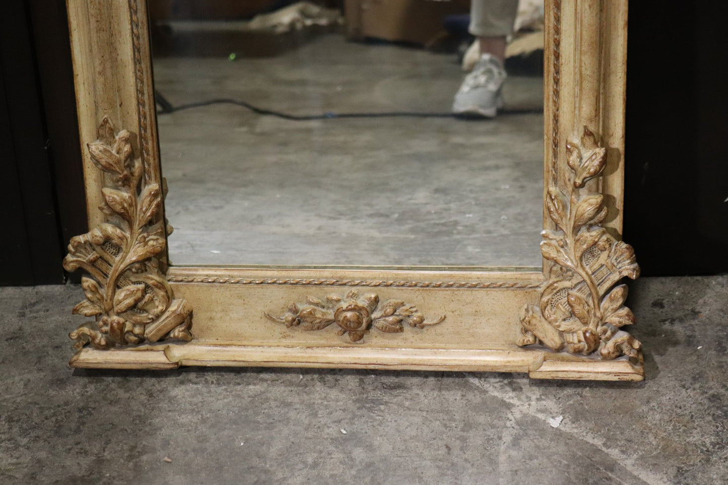 Vintage Ornate Gilt Carved Wood French Style Wall Mirror 27 X 3 X 68 Inches