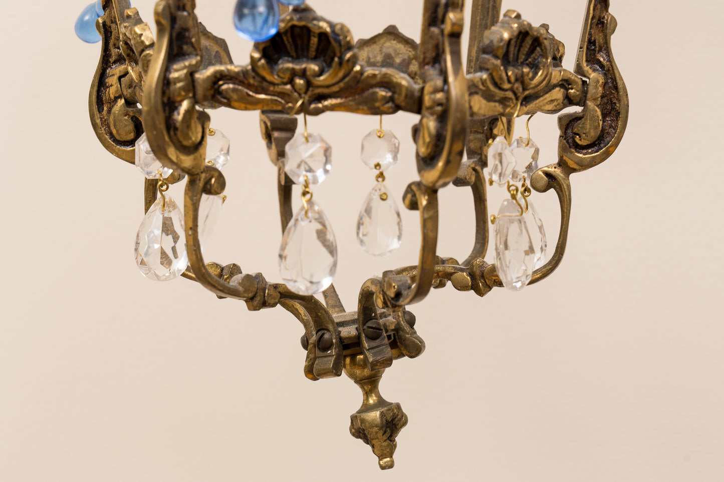 Vintage Rare Petite Italian Chandelier With Bunches Of Glass Grapes