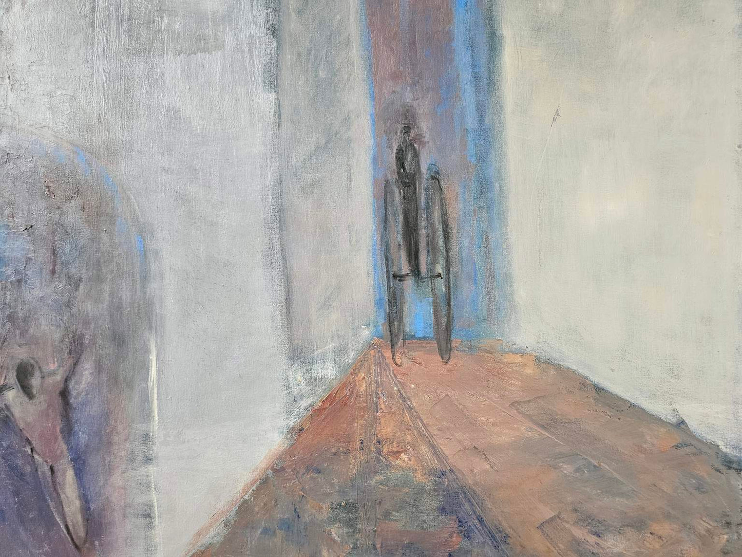 Large 60's Signed Original Modernist Oil On Canvas