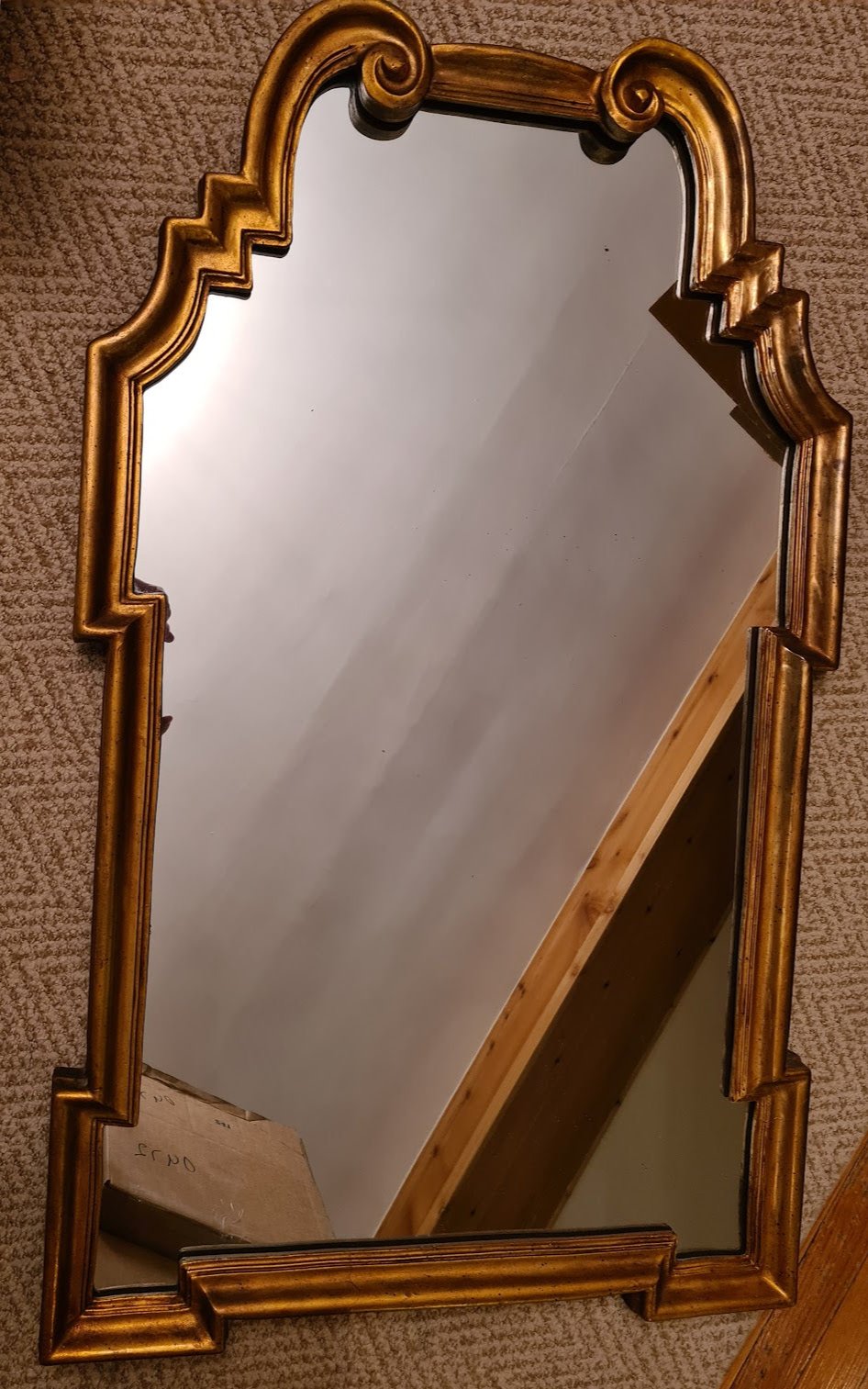 Vintage Mid Century Giltwood La Barge Attributed Scrolled Mirror