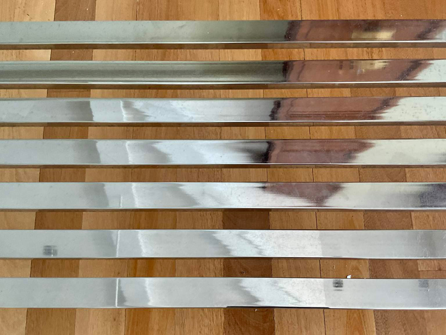 Vintage Milo Baughman Chrome Slatted Coffee Table Bench for DIA