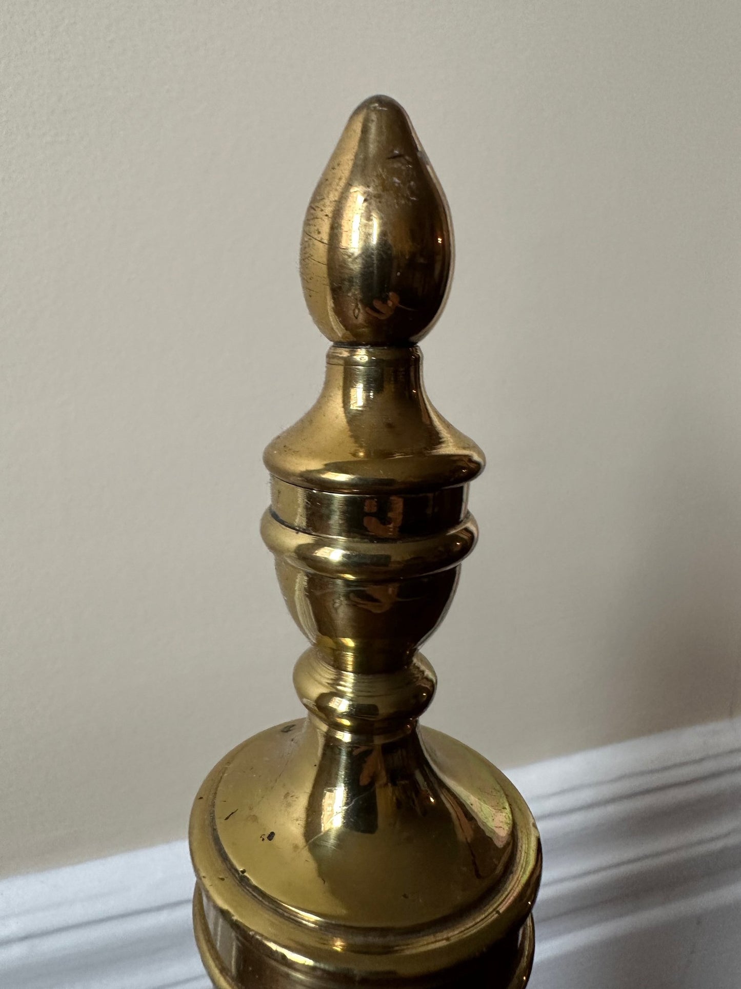 Pair Brass Fireplace Andirons