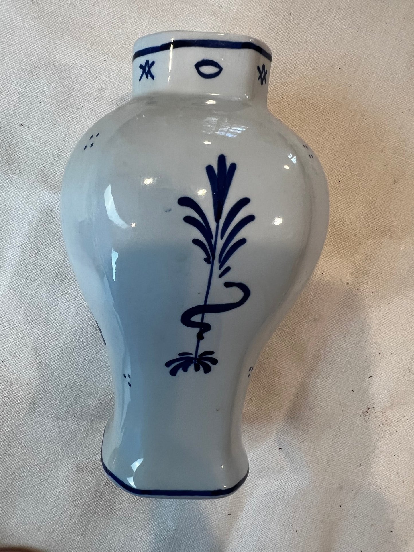 Delft Porcelain Garniture Vase - Signed On Base