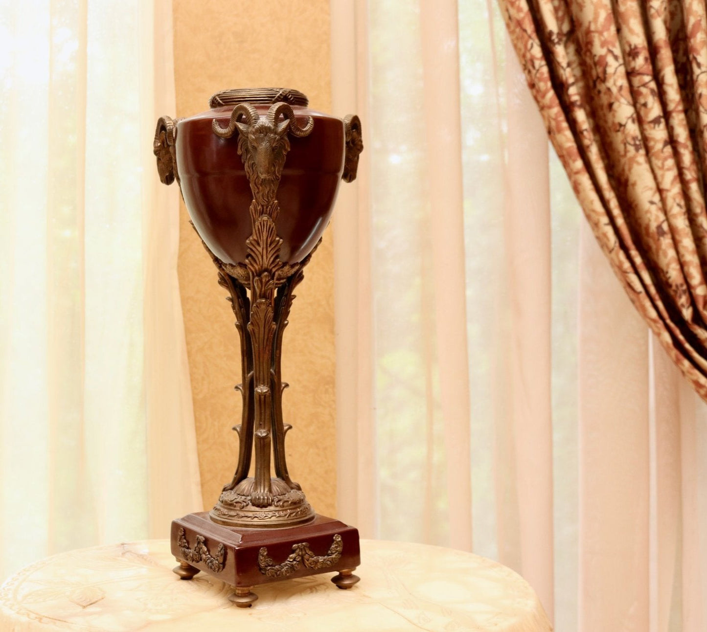 Stunning Regal Rams Head Castilian Urn