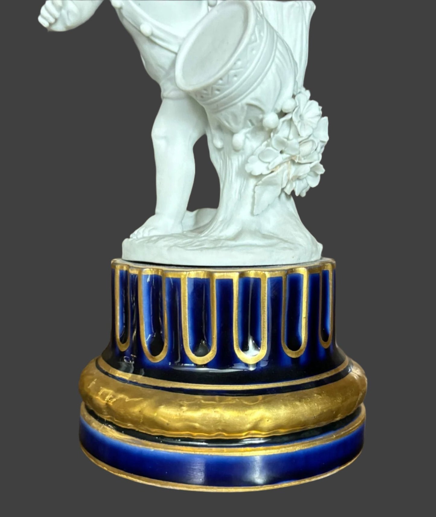 A Beautiful Pair Of Sevres Biscuit Porcelain Cherubim, On Cobalt Porcelain Plinths, 1776