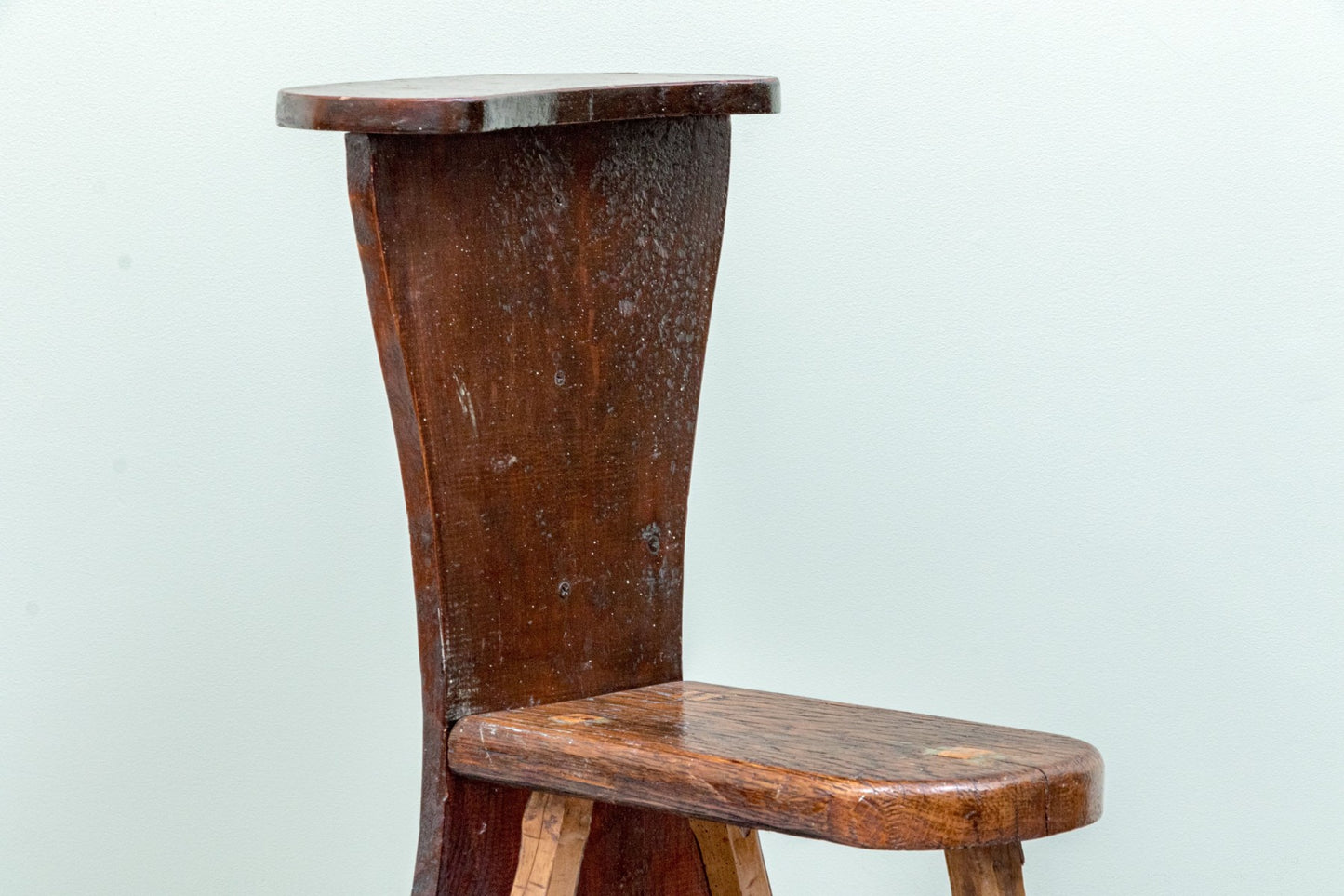 One of a Kind Artisanal Primitive Hand-Carved Wood Chair