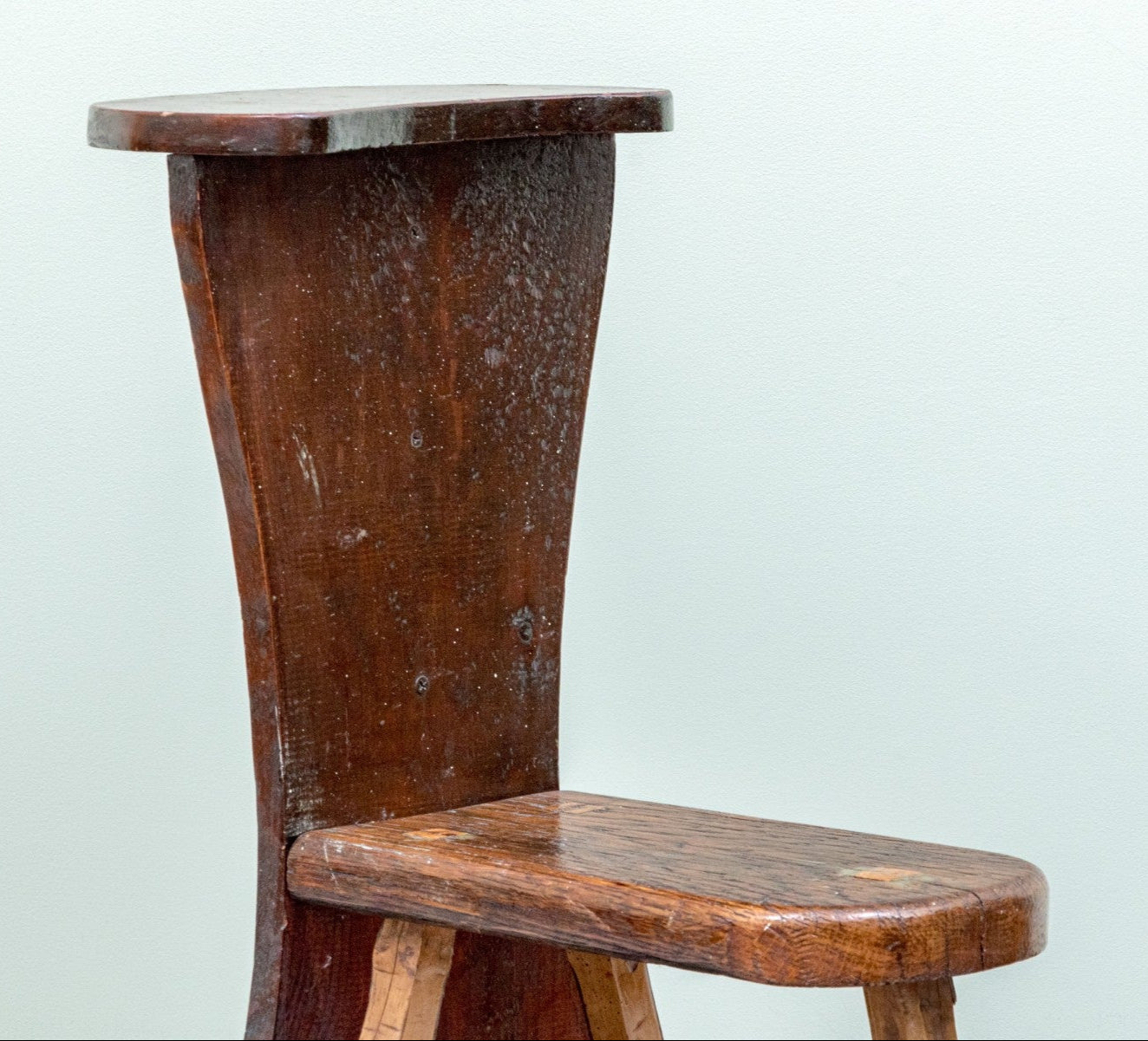 One of a Kind Artisanal Primitive Hand-Carved Wood Chair
