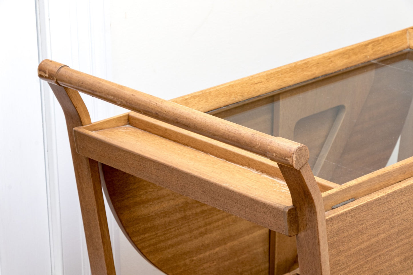 MID-CENTURY BENTWOOD DROP-LEAF TEA CART ATTRIB. EDWARD WORMLEY FOR DUNBAR