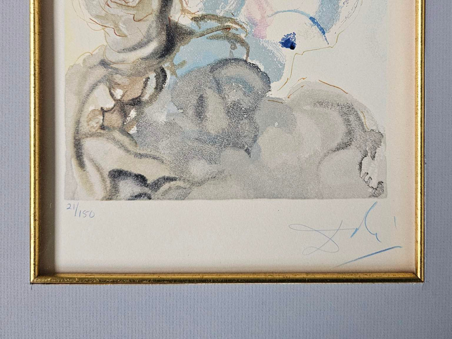 Original 1963 Pencil Signed Salvador Dali (Spain 1904-1989) 21/150 "Piccarda Donati" Woodcut Print