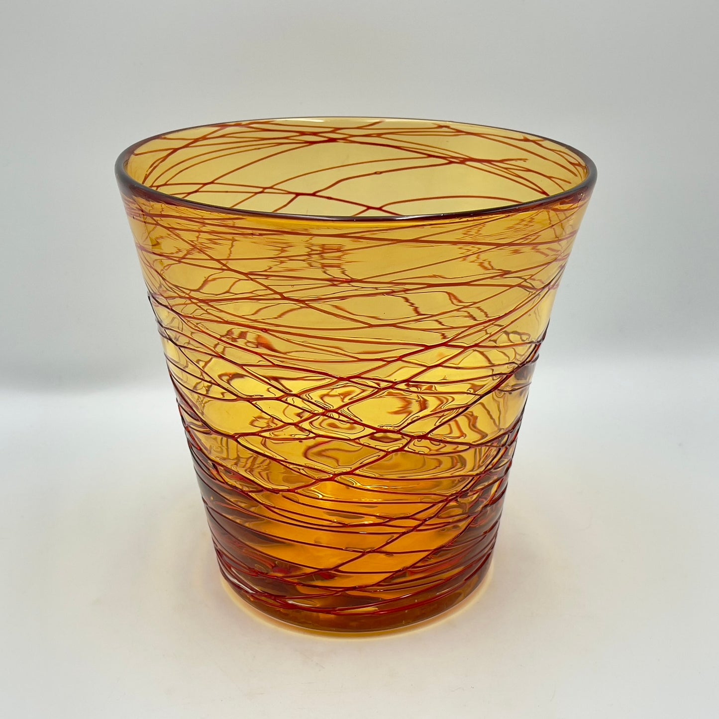 Vintage Durand Threaded Amber Art Glass Champagne Wine Cooler