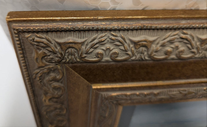 Vintage Oil on Board Painting, Ornate Double Framed, Signed SMJ