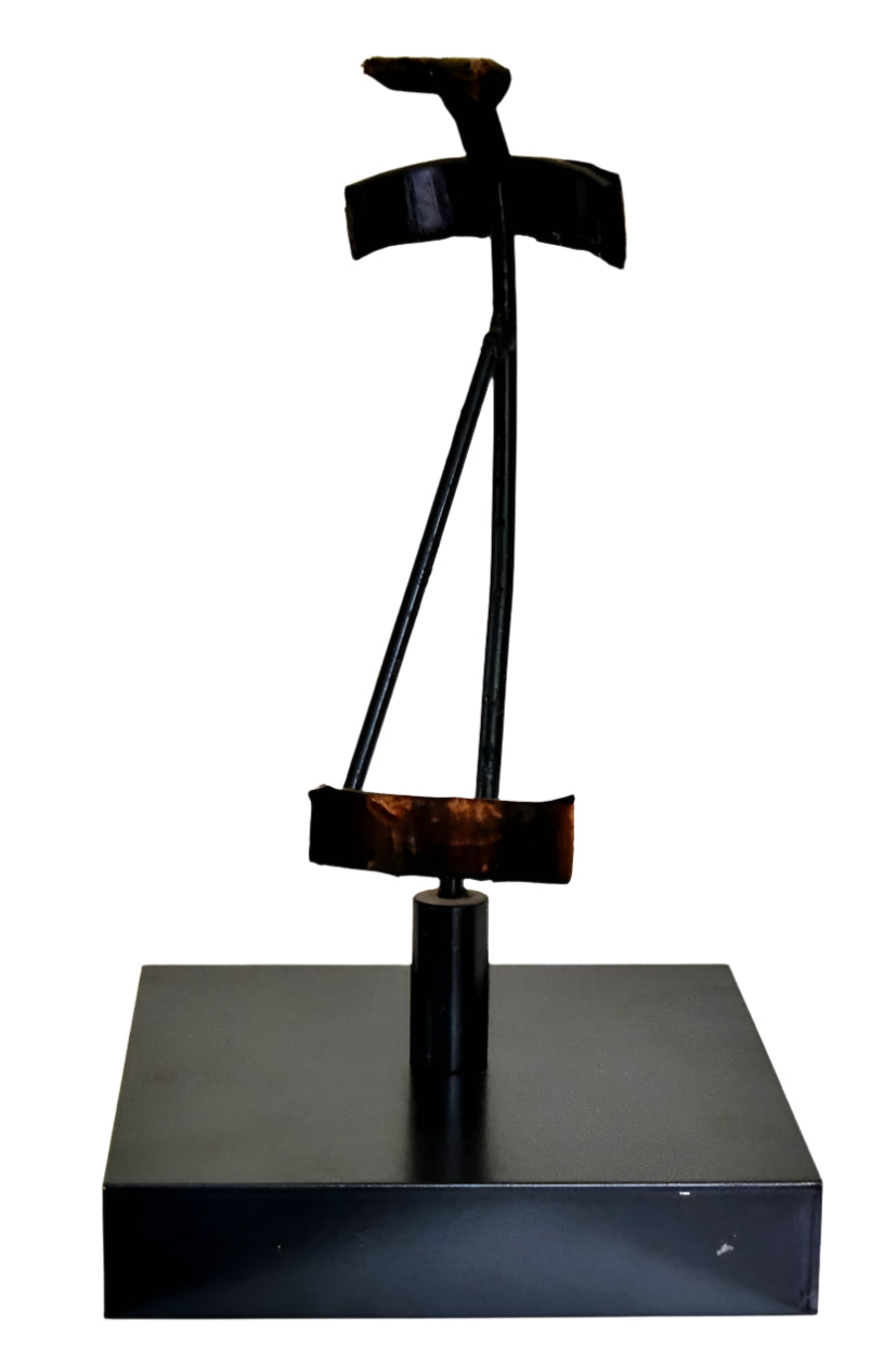 Brutalist Iron Sculpture On Base