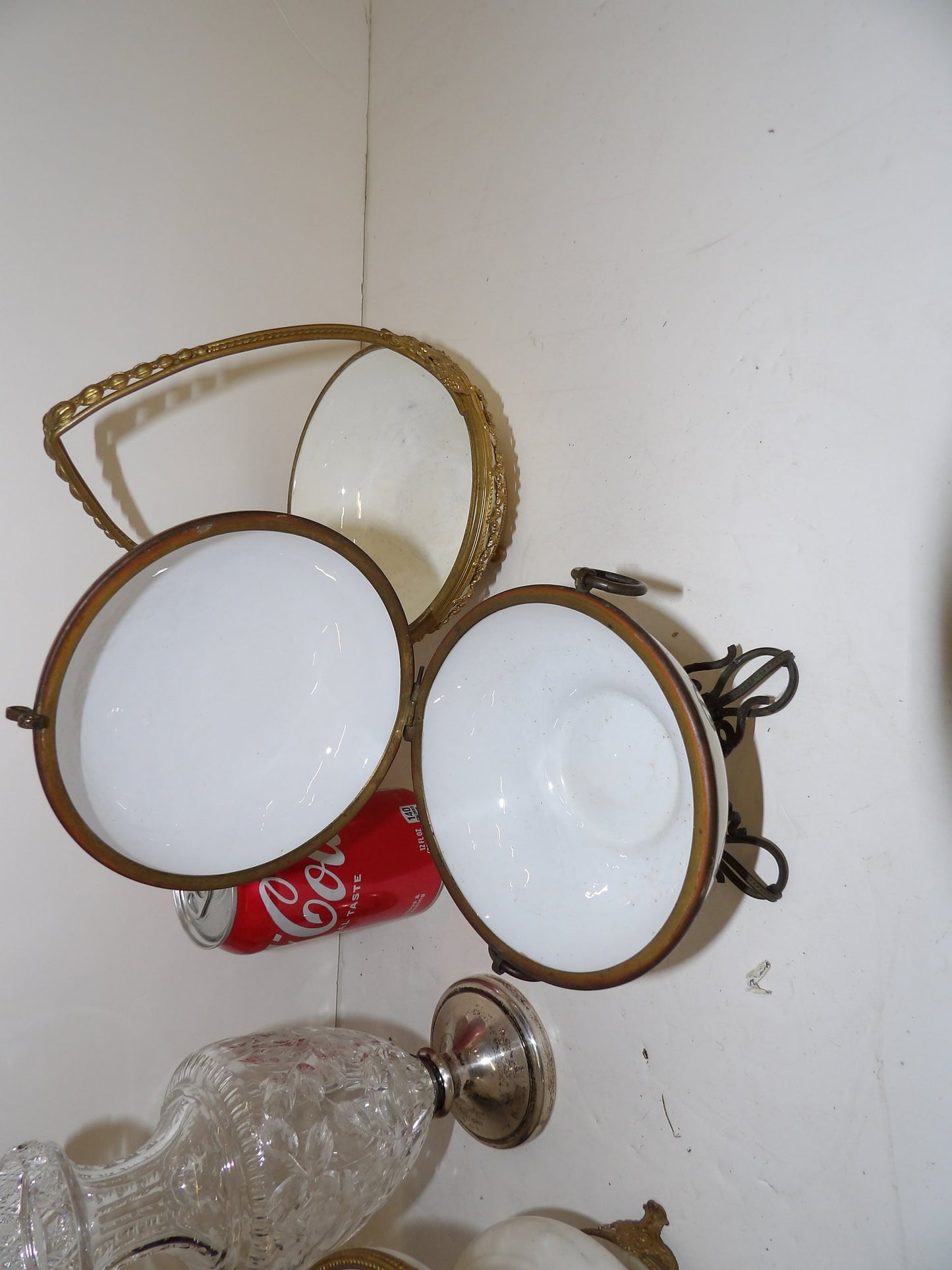 4 Various Pieces Glassware, Porcelain And Marble
