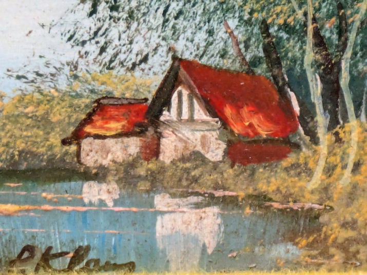 Vintage Oil Painting, Signed P. KLaus, Ornate Gilt Framed & Signed P. Klaus