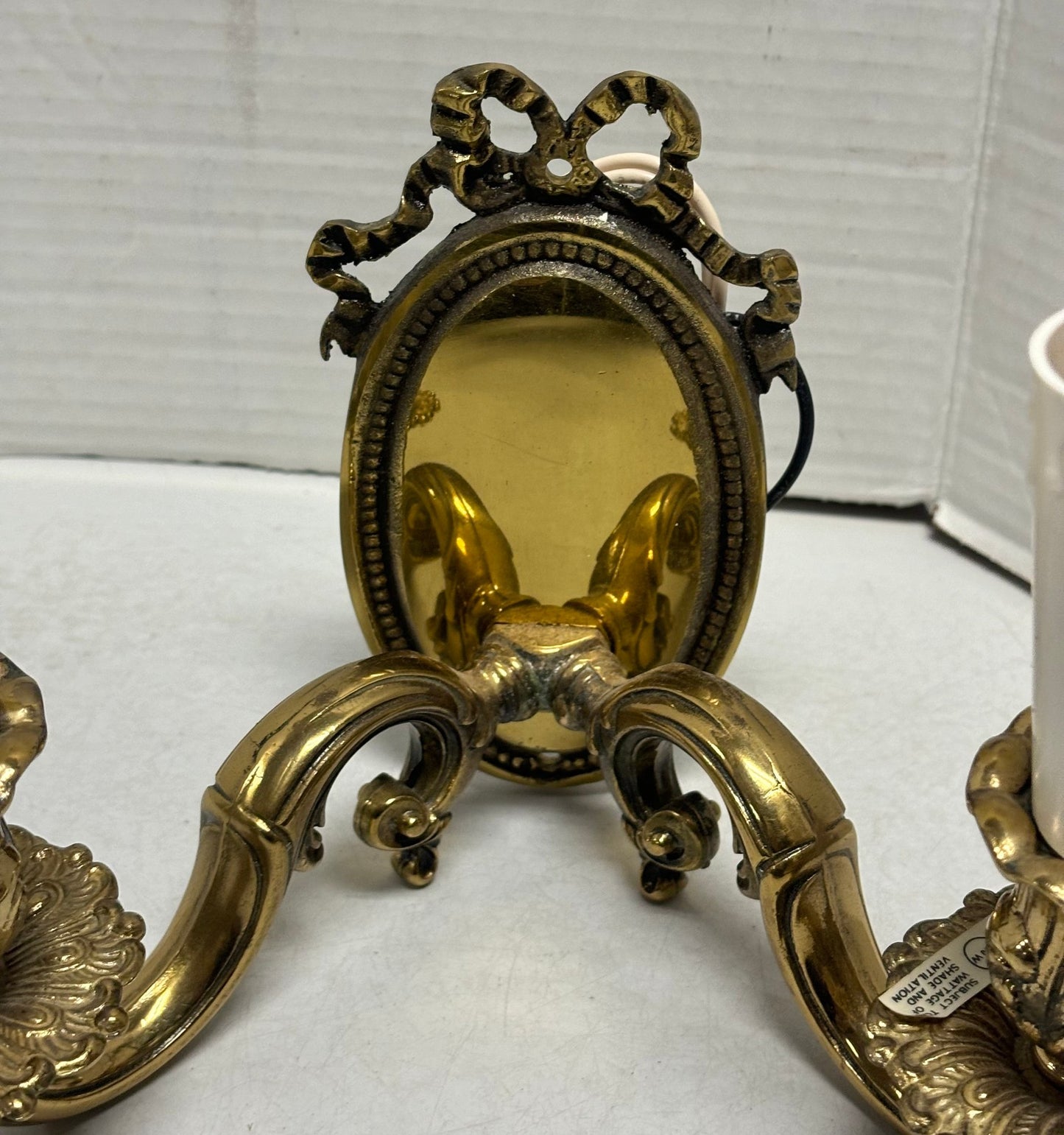 Vintage Pair Of Lovely Bronze Wall Sconces (3/3)