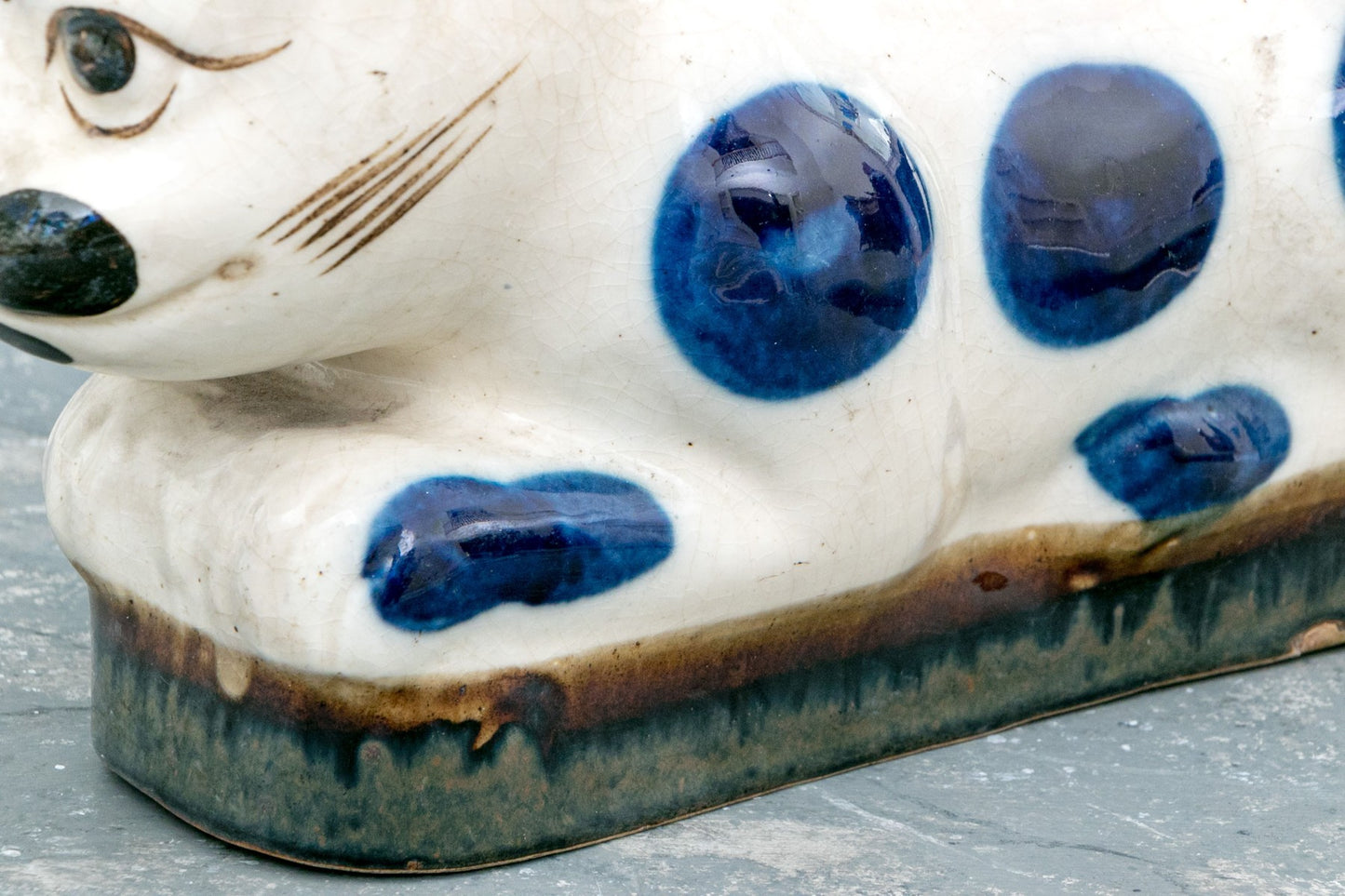 Chinese 19th Century Cat Form Glazed Ceramic Pillow