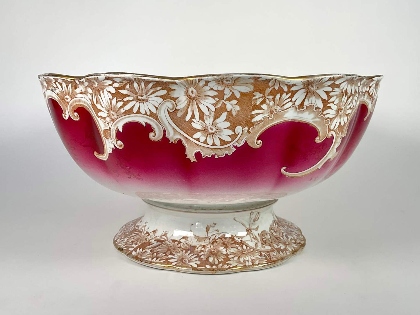 Antique Furnivals Porcelain Punchbowl
