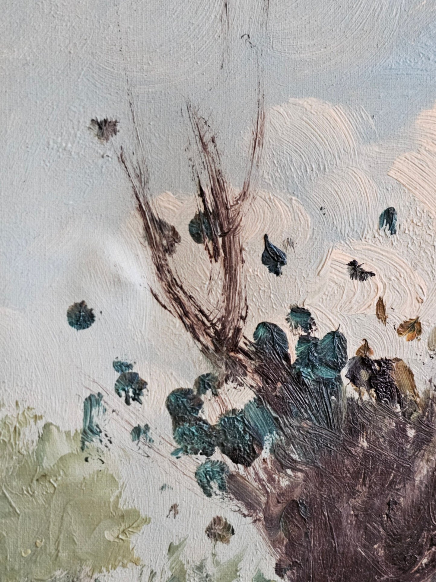 Vintage Landscape Painting, Oil On Canvas, Signed