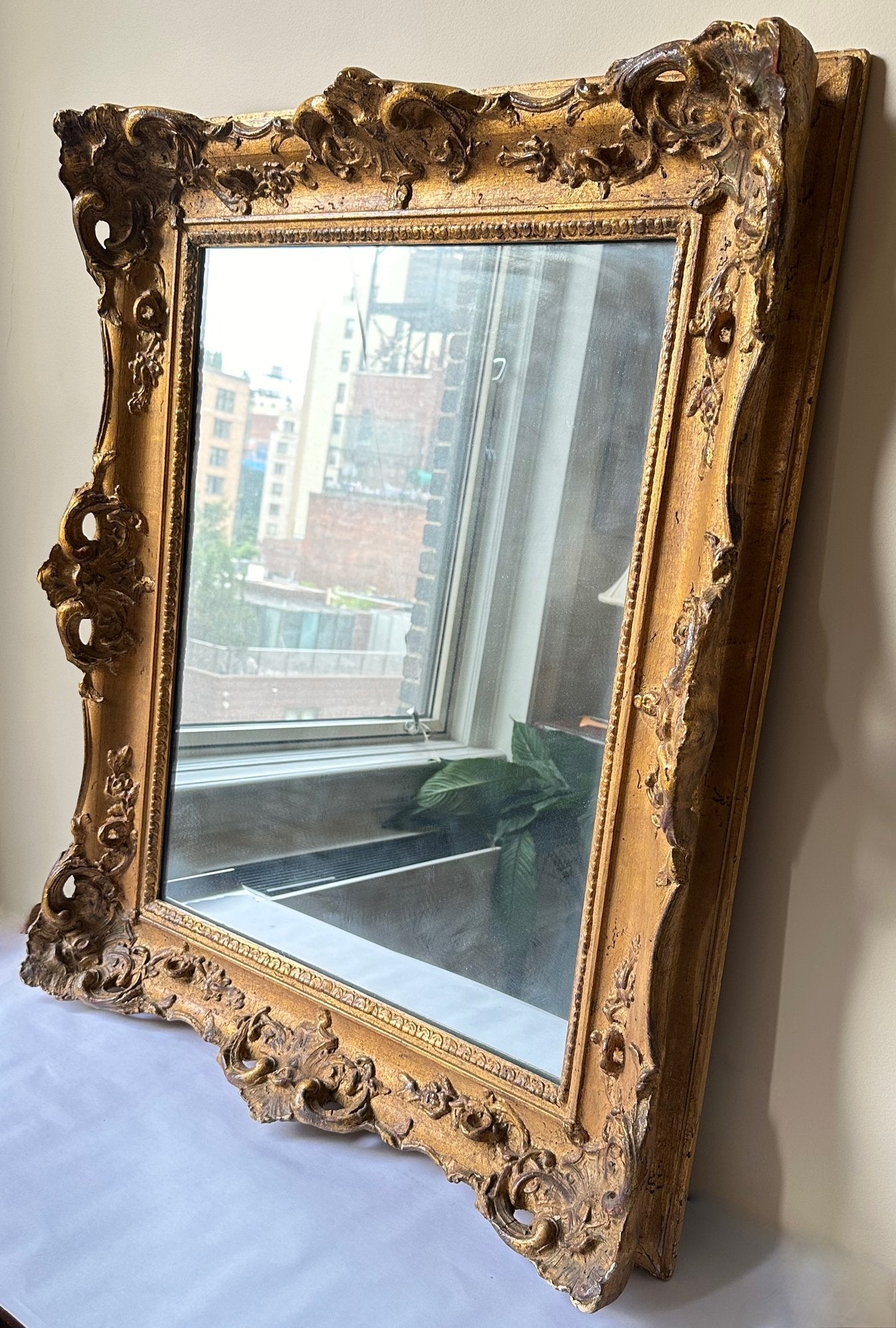 Vintage Italian Gilded Carved Wood Mirror
