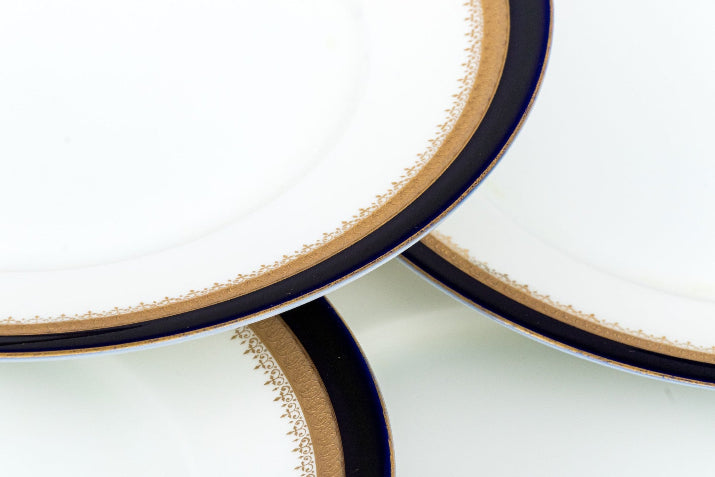 Fabulous Collection of Twelve Rosenthal Cobalt Trimmed Porcelain Plates
