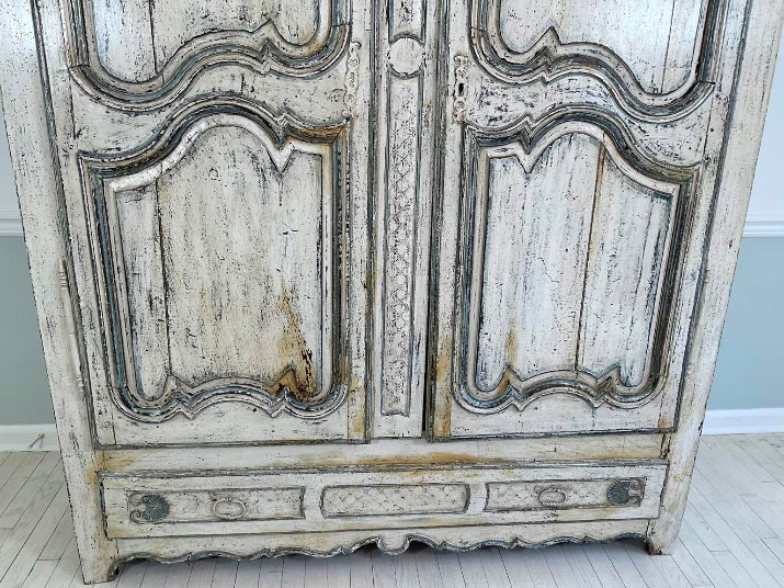 Large Authentic Antique French Provincial Armoire Early 1800