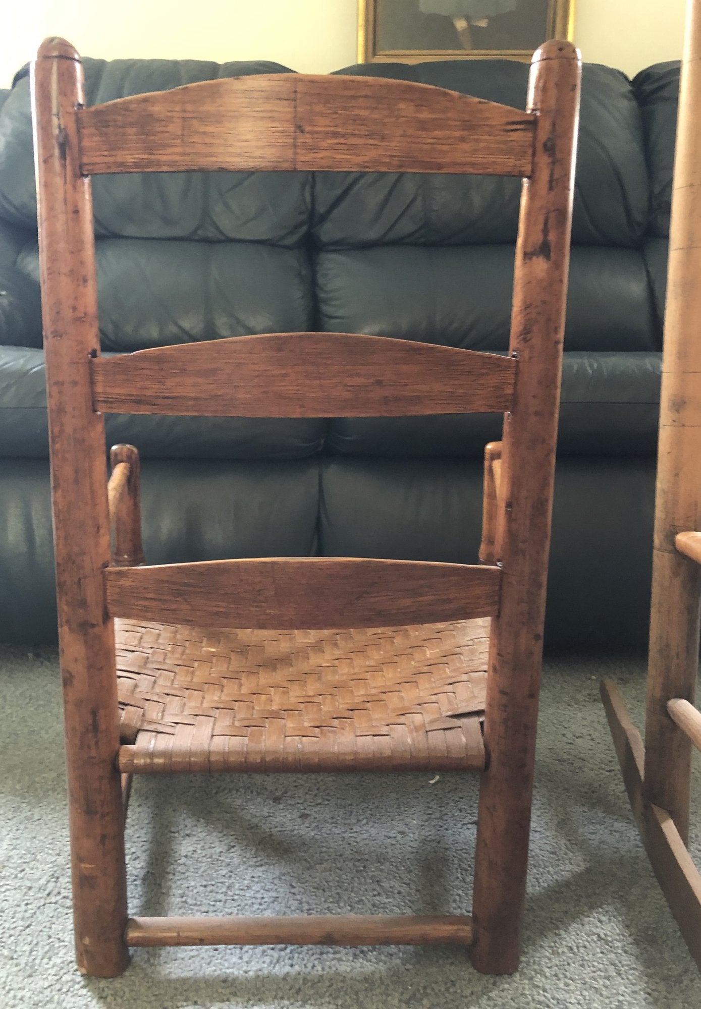 2 Antique Child Chairs w/ Cane Seats- 1 is a rocker