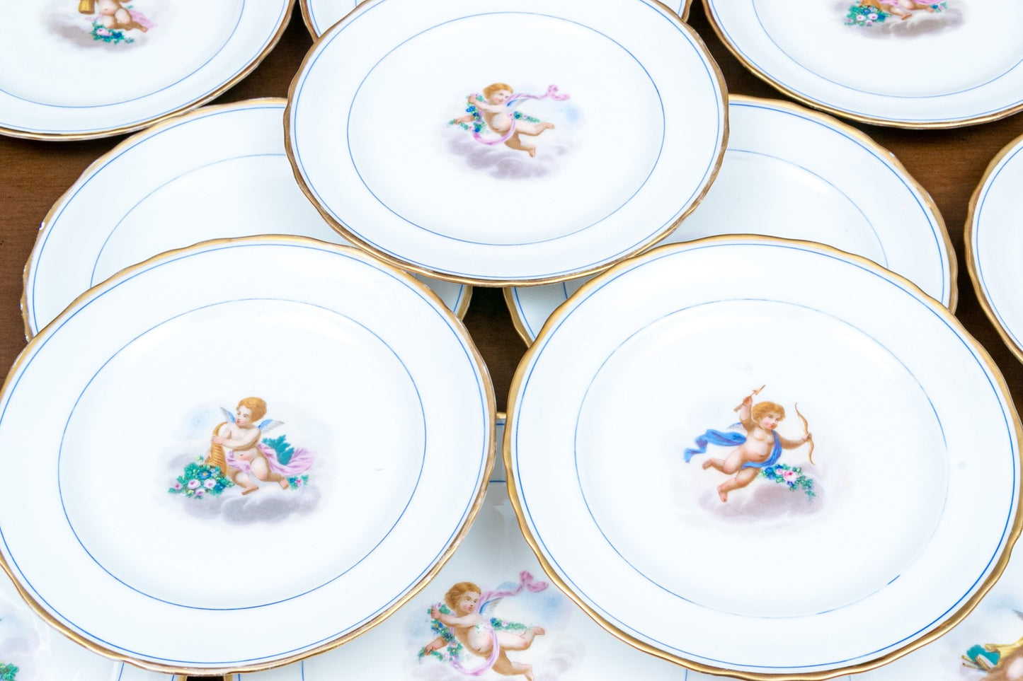 Antique French Porcelain Plates, Set Of 12